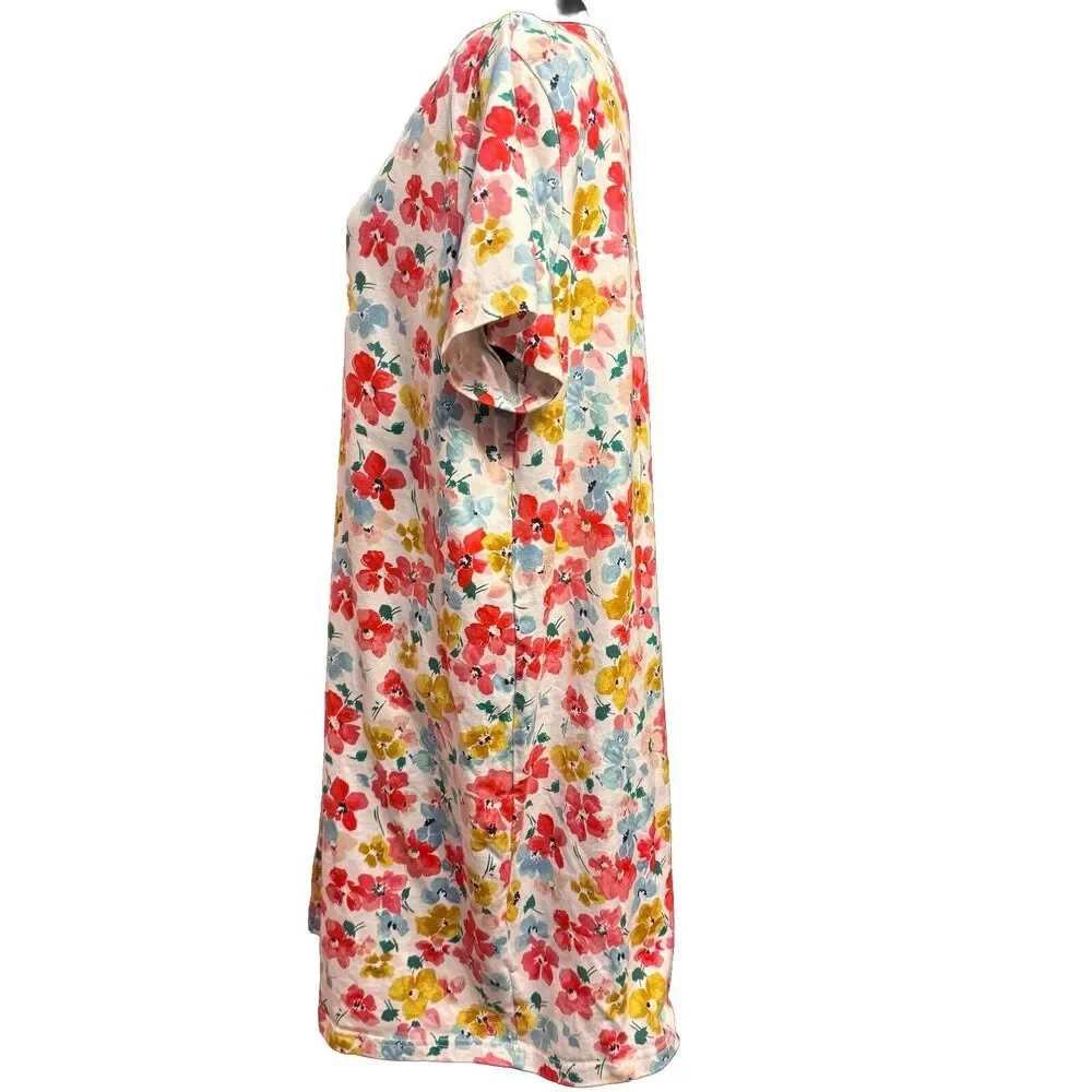 Joules Dress 20 US Womens Floral Multicolor Shirt Dress Cottagecore Coastal - Picture 3 of 8
